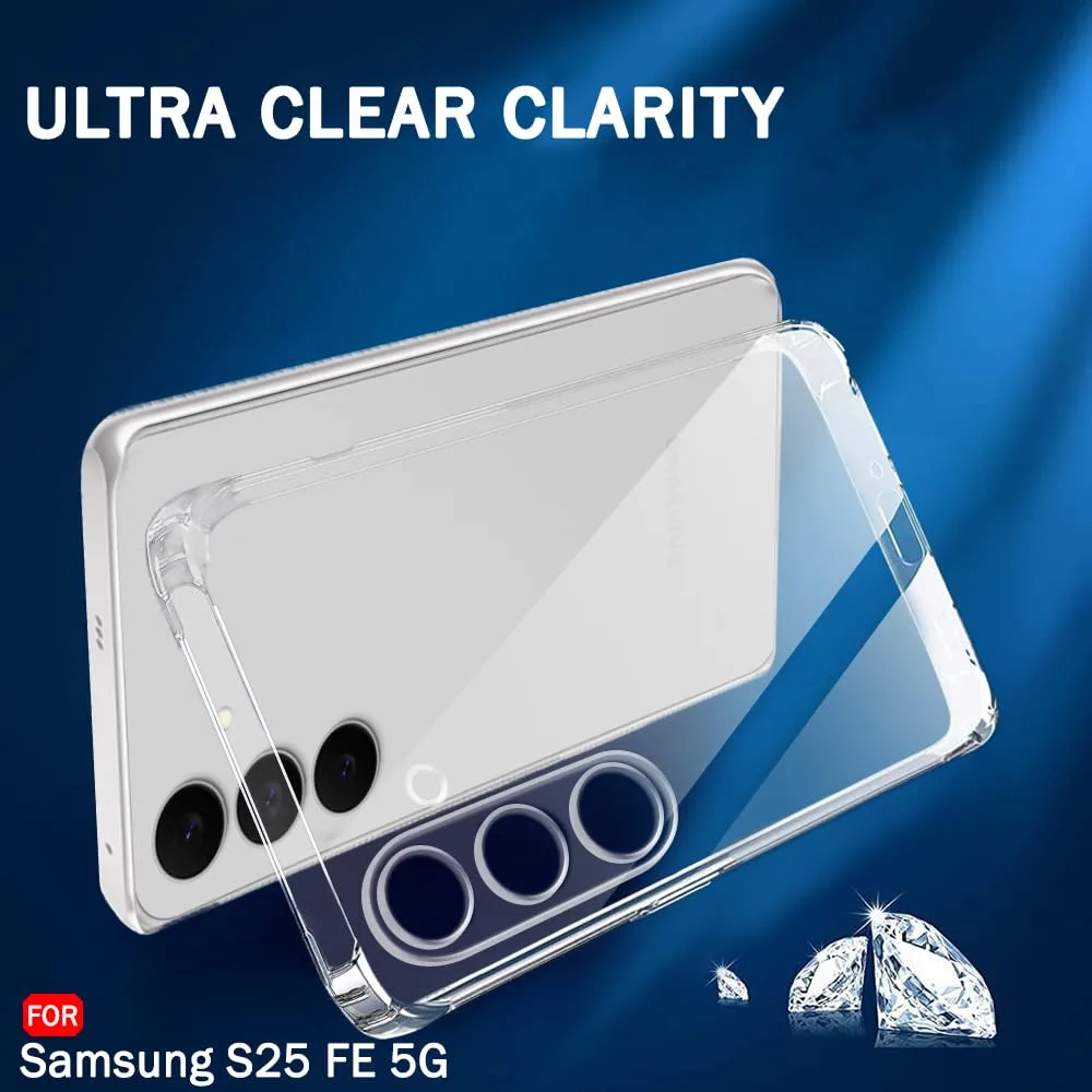 Samsung Galaxy S25 FE Şeffaf Kılıf Silikon Kamera Korumalı - Görsel 2